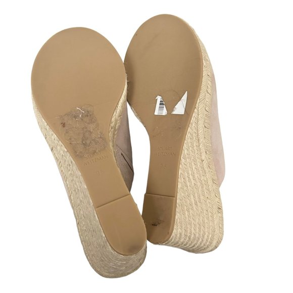Stuart Weitzman Marabella Pink Suede Slip On Espadrille Wedges - Picture 8 of 11